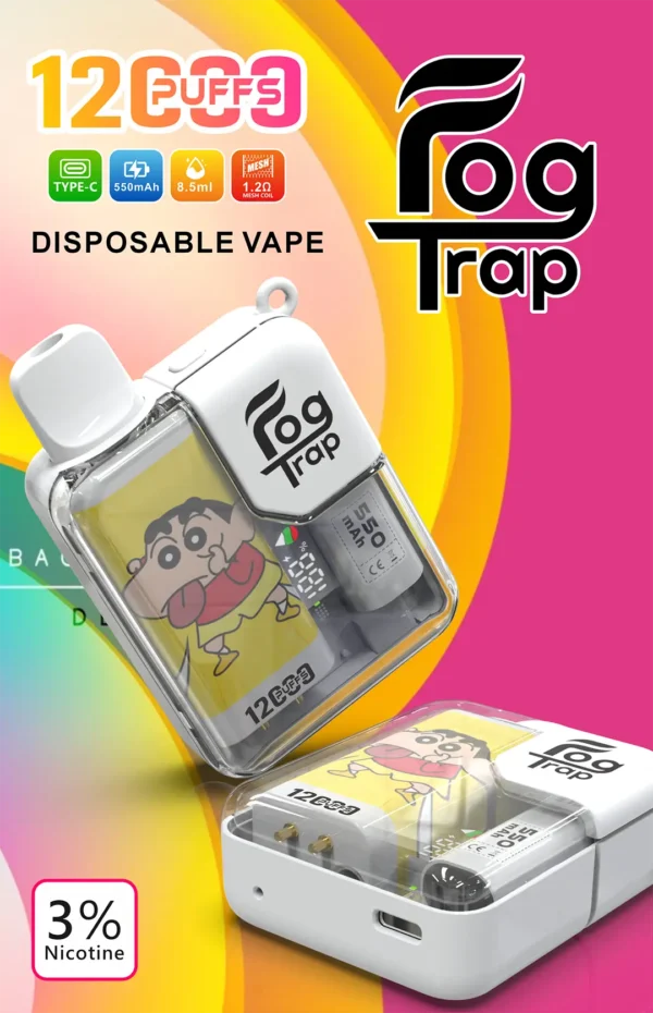 4bf9ecb11a310f2e86089c5b10faa3fe Fog Trap 12000拋棄式電子煙 LABUBU & 蠟筆小新聯名款|雙模式切換 850mAh電池 8.5ml油量設計 台灣現貨【買10送1】