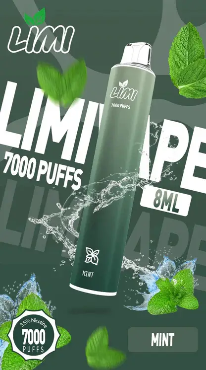LIMI拋棄式一次性7000口 (1) LIMI 7000口拋棄式電子煙|3.5%尼古丁鹽 650mAh電池 LED發光設計 可充電式 台灣現貨