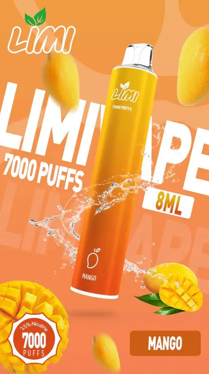 LIMI拋棄式一次性7000口 (15) LIMI 7000口拋棄式電子煙|3.5%尼古丁鹽 650mAh電池 LED發光設計 可充電式 台灣現貨