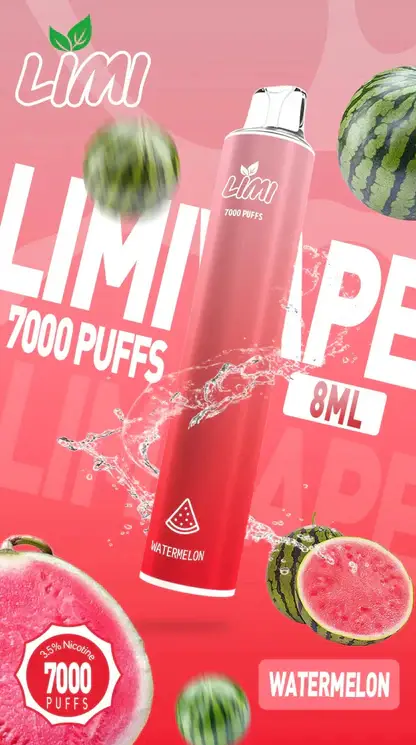LIMI拋棄式一次性7000口 (2) LIMI 7000口拋棄式電子煙|3.5%尼古丁鹽 650mAh電池 LED發光設計 可充電式 台灣現貨