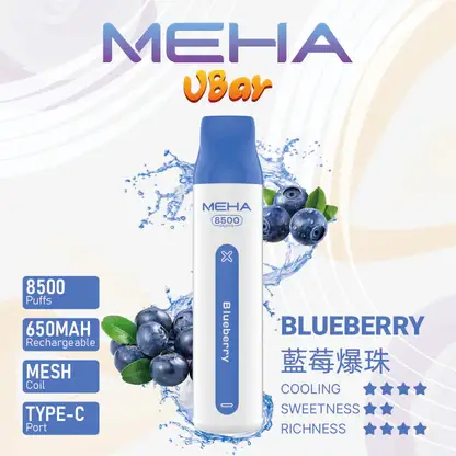 MEHA VBar 魅嗨小白條8500口拋棄式電子煙｜650mAh電池 3%尼古丁鹽 Mesh霧化技術 台灣現貨