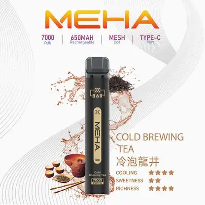 MEHA XBAR 拋棄式 7000口小黑條 (4) MEHA XBAR 魅嗨小黑條7000口拋棄式電子煙|3%尼古丁鹽 850mAh電池 Mesh霧化技術 台灣現貨