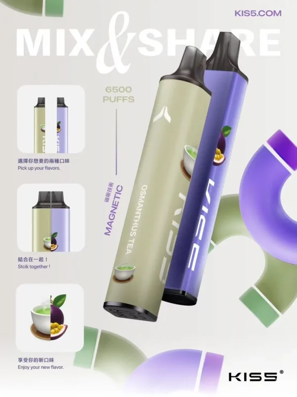 c4e4321bbdf1c65a8936386aaa68ffdd KIS5 鎧斯6500口拋棄式電子煙|磁吸雙芯設計 穩定輸出 防漏油結構 台灣現貨